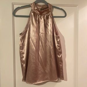 Shein metallic gold halter top